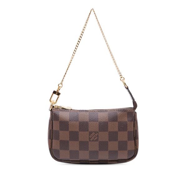 Pre-owned Louis Vuitton Damier Ebene Mini Pochette Accessoires Brown