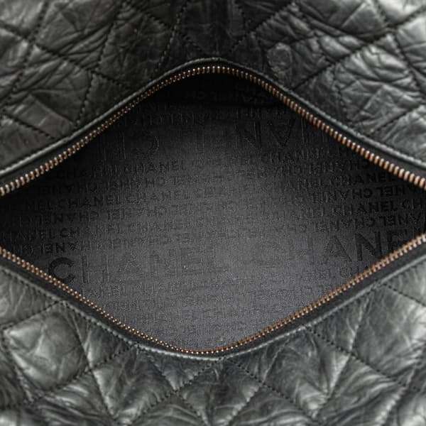 Pre-owned Chanel Small Distressed Lambskin Lady Braid Tote Black