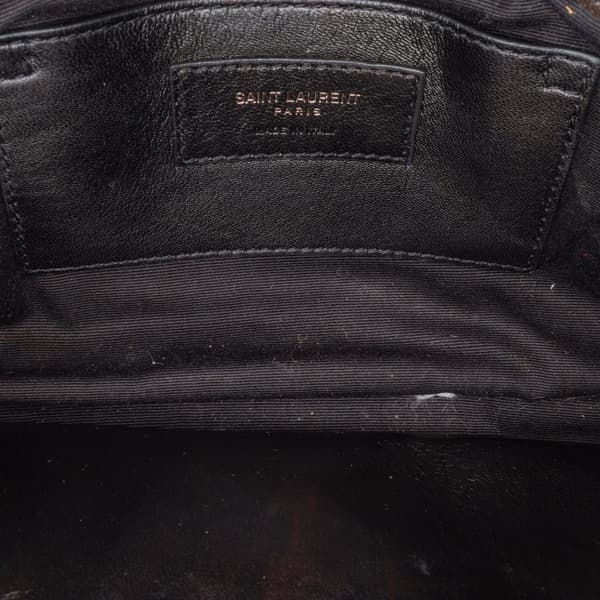 Pre-owned Saint Laurent Medium Monogram Chevron Sheepskin College Bag Brown