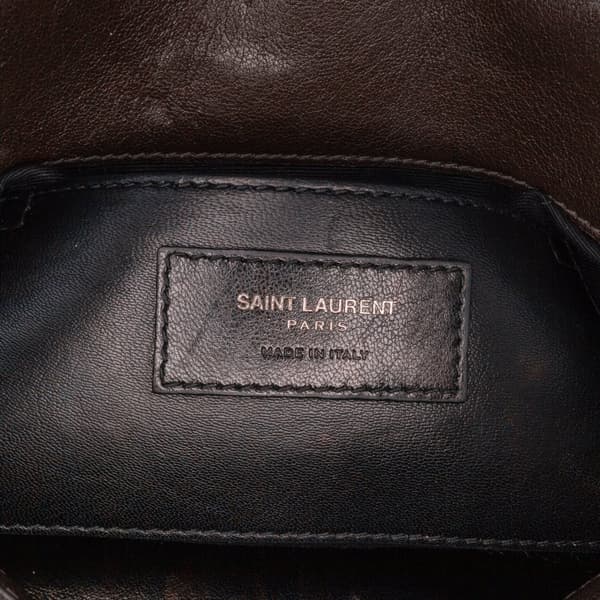 Pre-owned Saint Laurent Medium Monogram Chevron Sheepskin College Bag Brown