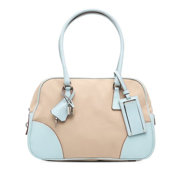 Pre-owned Prada Canvas Canapa Bauletto Brown