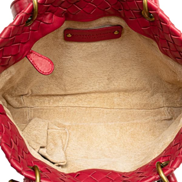 Pre-owned Bottega Veneta Small Nappa Intrecciato Capri Red