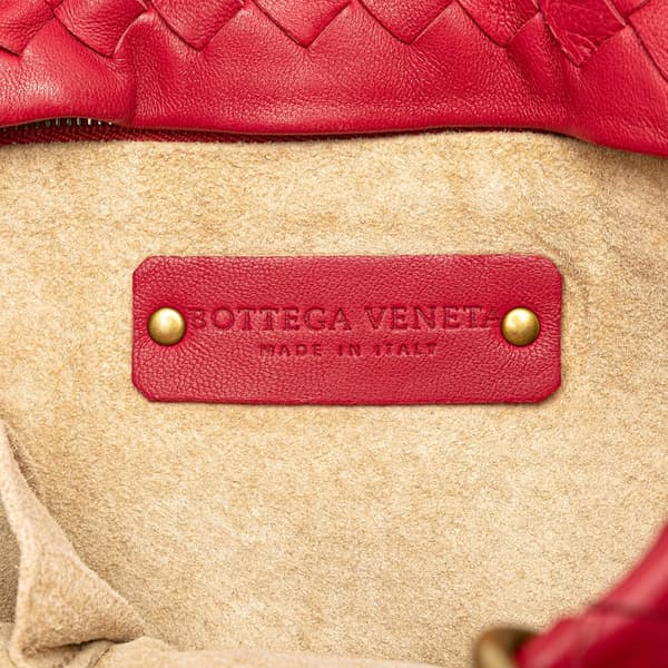 Pre-owned Bottega Veneta Small Nappa Intrecciato Capri Red