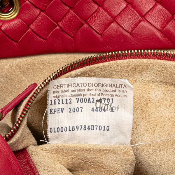 Pre-owned Bottega Veneta Small Nappa Intrecciato Capri Red