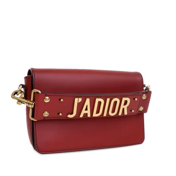 Pre-owned Dior Smooth Calfskin J Adior Flap Bag Red