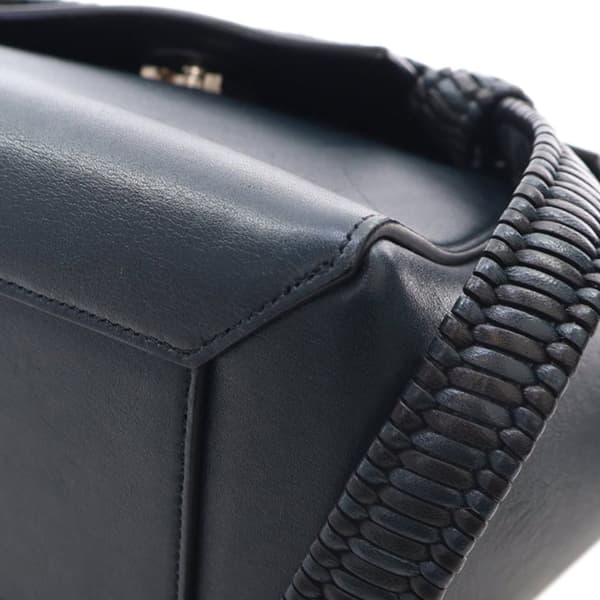 Pre-owned Celine Micro Smooth Calfskin Bicolor Braided Belt Bag Blue