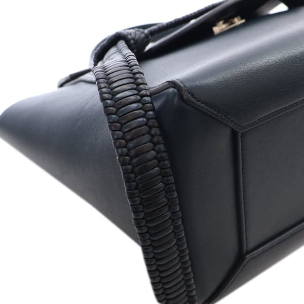 Pre-owned Celine Micro Smooth Calfskin Bicolor Braided Belt Bag Blue