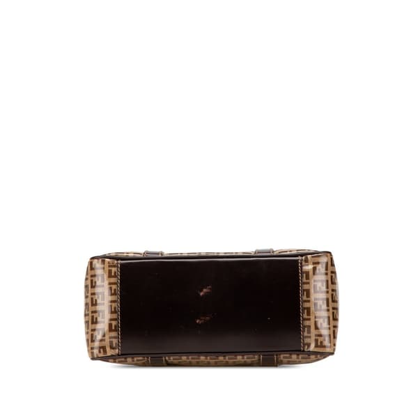 Pre-owned Fendi Zucchino Crystal Handbag Brown