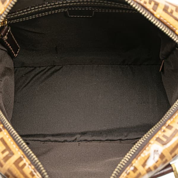 Pre-owned Fendi Zucchino Crystal Handbag Brown