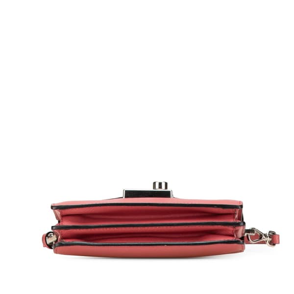Pre-owned Prada Mini Saffiano Lux Sound Satchel Pink