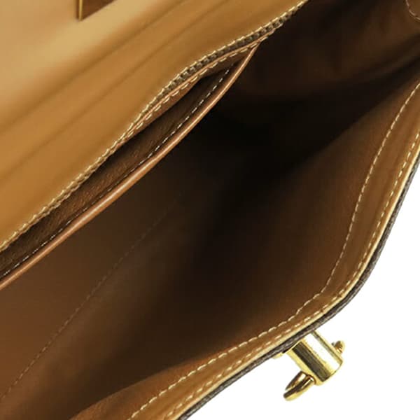 Pre-owned Celine Macadam Coated Canvas Top Handle Bag Brown