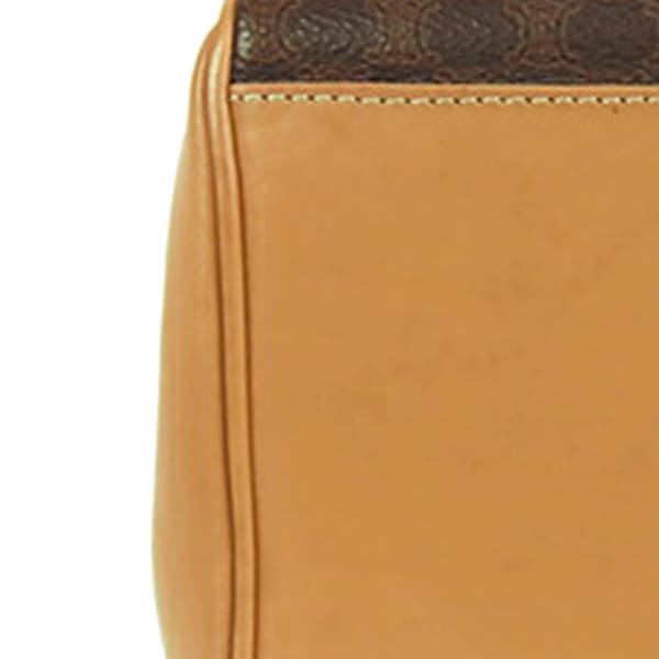 Pre-owned Celine Macadam Coated Canvas Top Handle Bag Brown