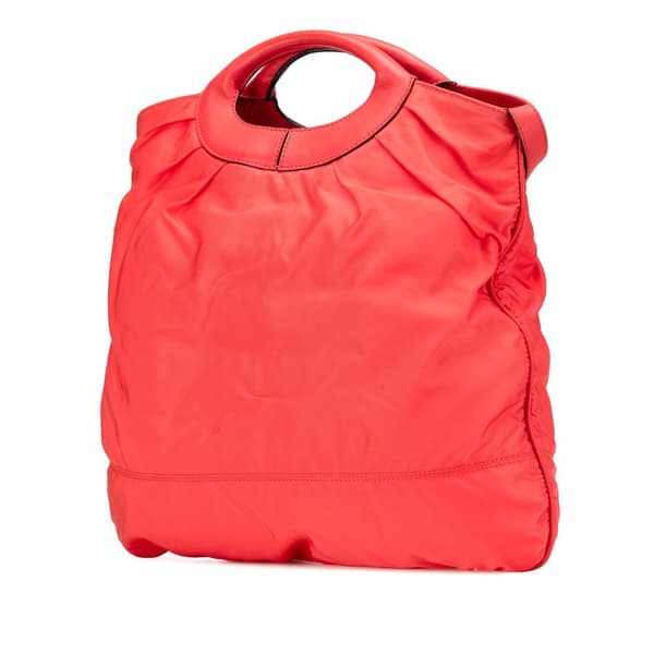 Pre-owned Ferragamo Nylon Vara Shoes Satchel Red