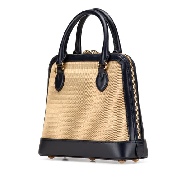Pre-owned Gucci Small Canvas Horsebit 1955 Satchel Brown