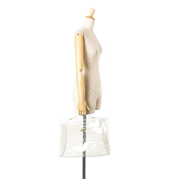Pre-owned Hermès Vinyl Souvenir De L'Exposition Kelly Handbag White