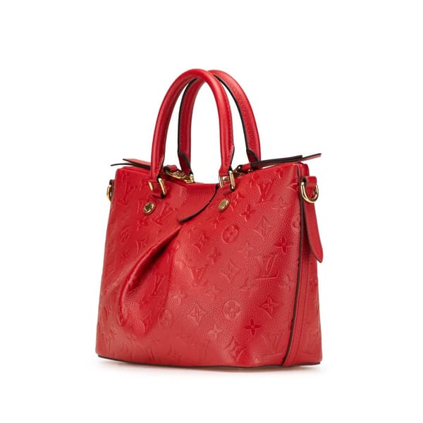 Pre-owned Louis Vuitton Monogram Empreinte Mazarine PM Red