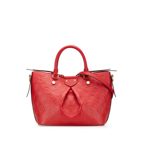 Pre-owned Louis Vuitton Monogram Empreinte Mazarine PM Red