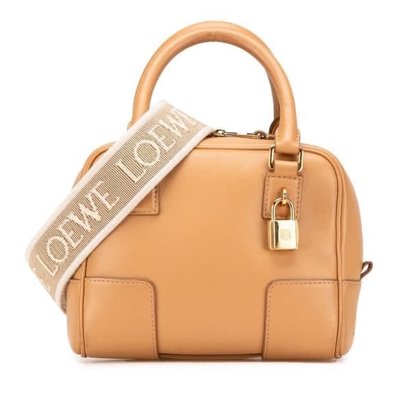 Pre-owned LOEWE Calfskin Amazona 16 Square Bag Brown