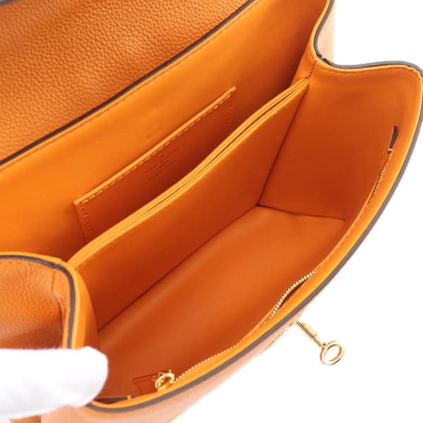 Pre-owned Louis Vuitton Grained Smooth Calfskin Rose Des Vents PM Orange