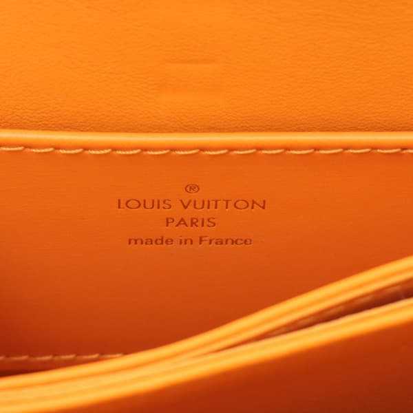 Pre-owned Louis Vuitton Grained Smooth Calfskin Rose Des Vents PM Orange