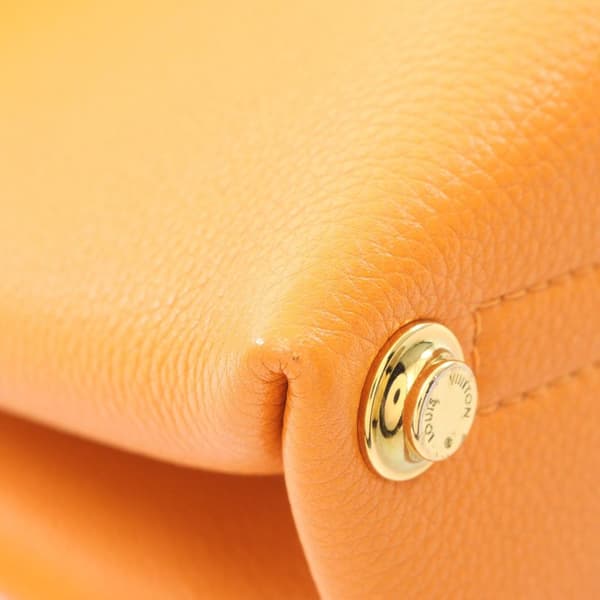 Pre-owned Louis Vuitton Grained Smooth Calfskin Rose Des Vents PM Orange
