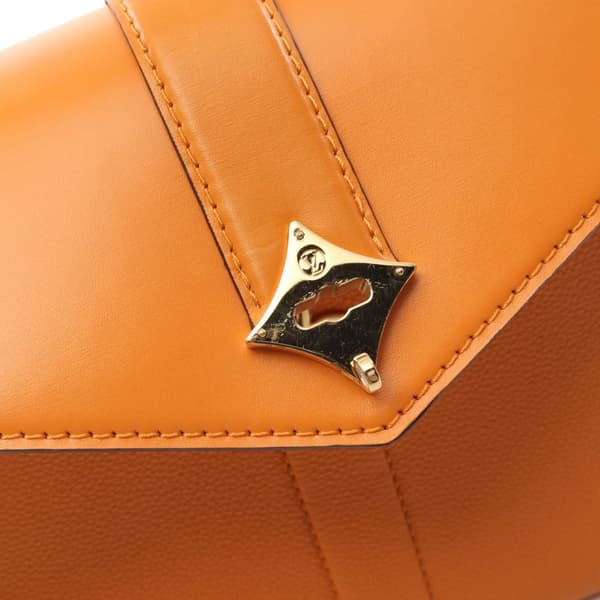Pre-owned Louis Vuitton Grained Smooth Calfskin Rose Des Vents PM Orange