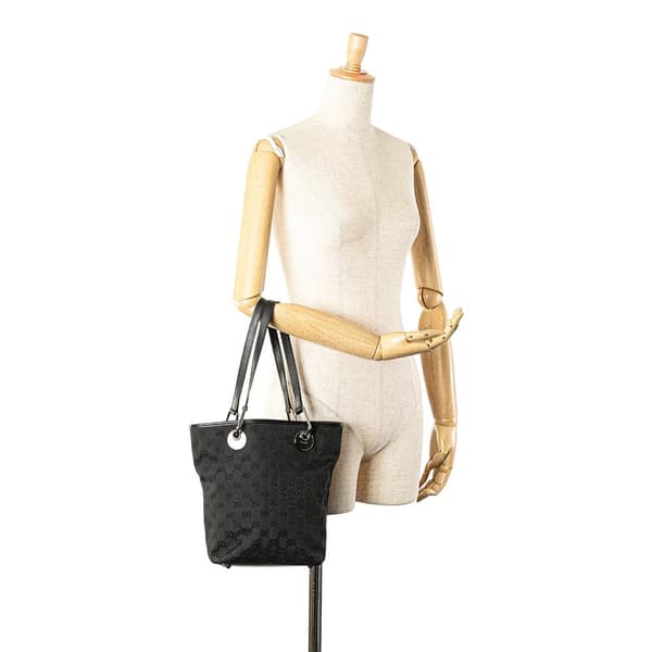 Pre-owned Gucci GG Canvas Eclipse Tote Black
