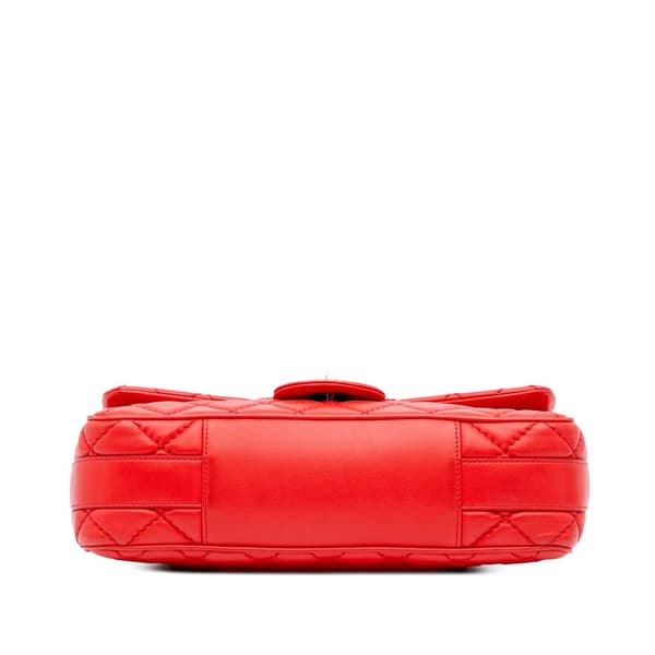 Pre-owned Chanel Jumbo Lambskin Easy Carry Flap Satchel Red