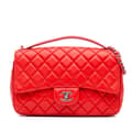 Pikkukuva 1 / 10: Pre-owned Chanel Jumbo Lambskin Easy Carry Flap Satchel Red