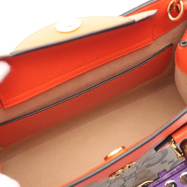 Pre-owned Gucci Small GG Supreme Diana Satchel Brown