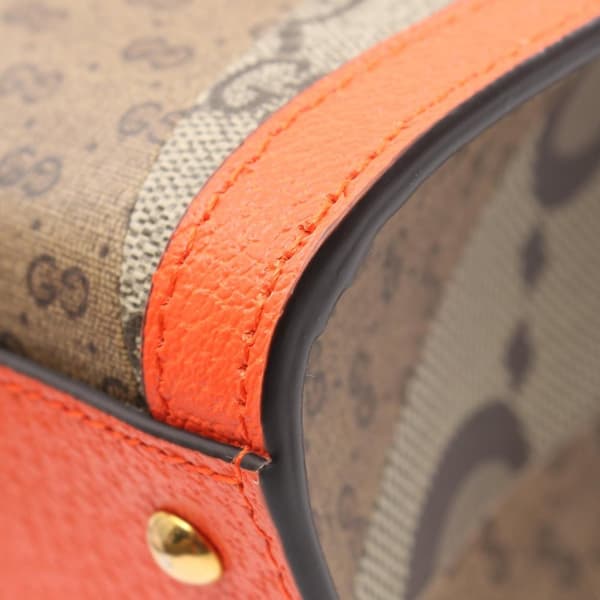 Pre-owned Gucci Small GG Supreme Diana Satchel Brown