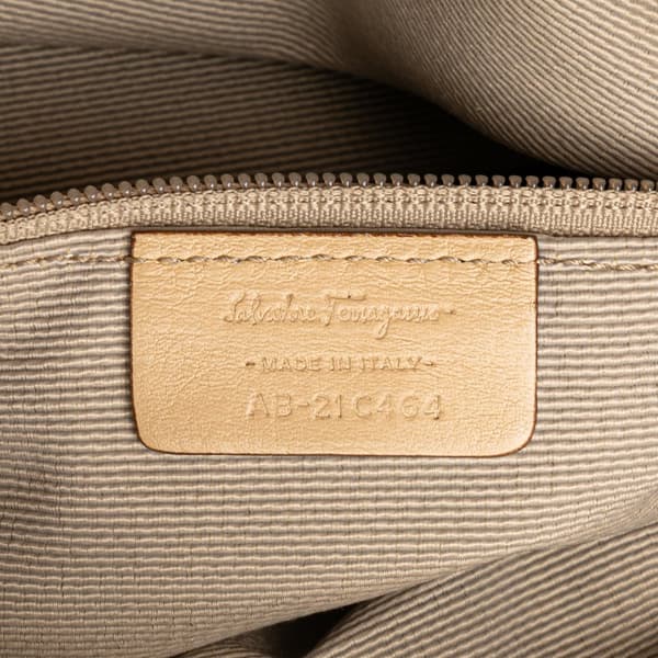 Pre-owned Ferragamo Gancini Canvas Satchel Brown
