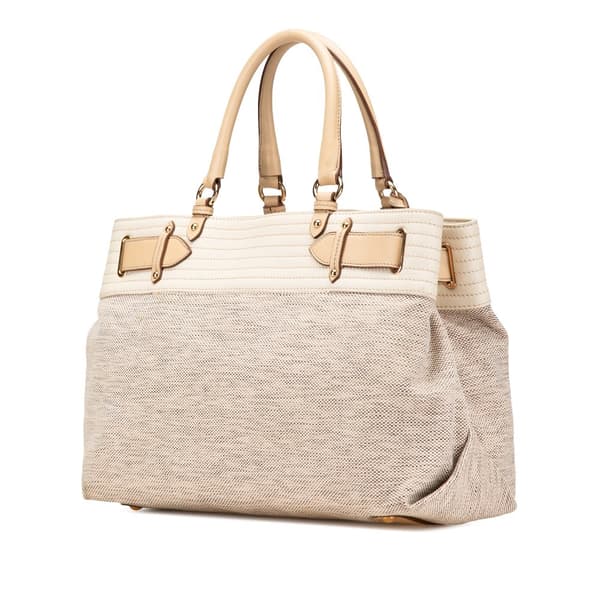 Pre-owned Ferragamo Gancini Canvas Satchel Brown