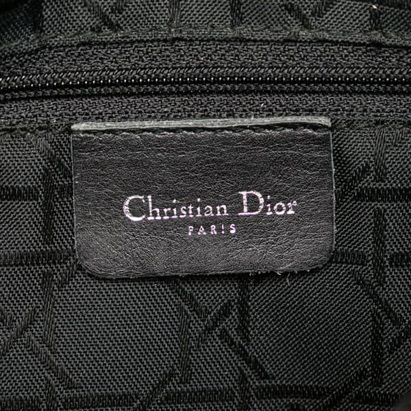 Pre-owned Dior Medium Canvas Cannage Leopard Print Lady Dior Brown
