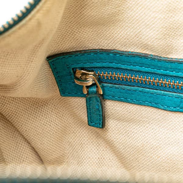 Pre-owned Gucci GG Canvas Web Joy Satchel Brown