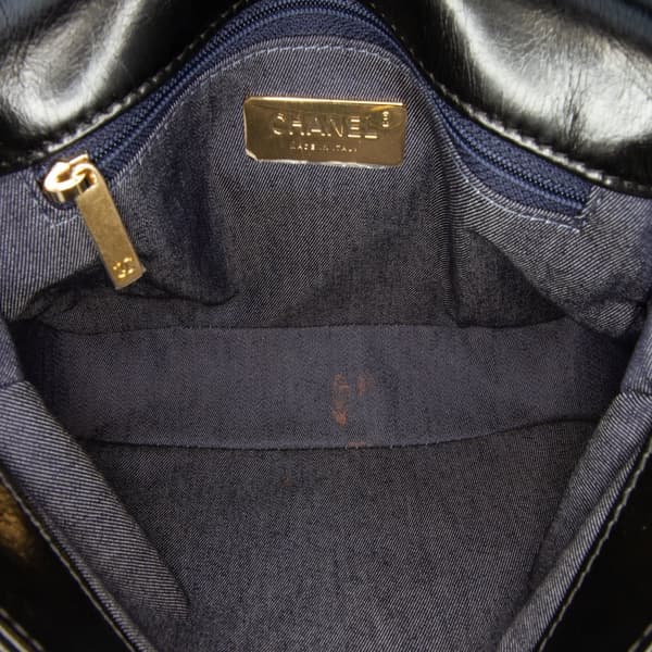 Pre-owned Chanel Crumpled Calfskin En Vogue Rope Flap Black