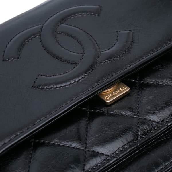 Pre-owned Chanel Crumpled Calfskin En Vogue Rope Flap Black