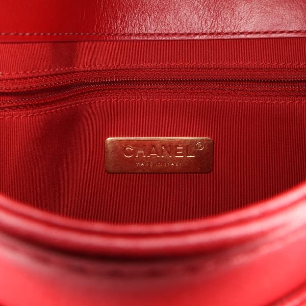 Pre-owned Chanel Small Quilted Calfskin and Caviar Chain Handle Flap Red