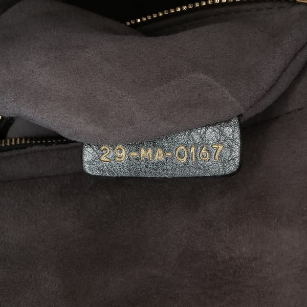 Pre-owned Dior Small Metallic Grained Calfskin Cannage Supple Lady Dior Silver