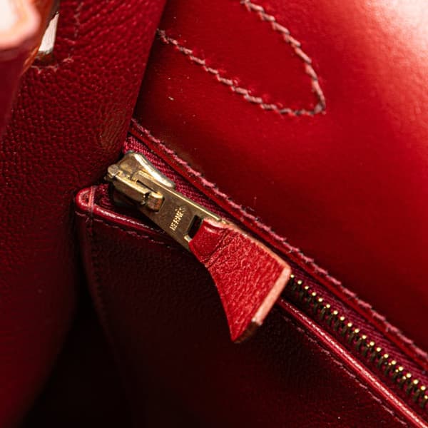 Pre-owned Hermès Tricolor Box Calf Kelly Sellier 32 Brown