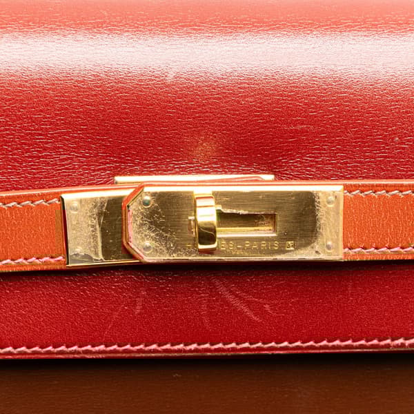 Pre-owned Hermès Tricolor Box Calf Kelly Sellier 32 Brown