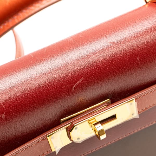 Pre-owned Hermès Tricolor Box Calf Kelly Sellier 32 Brown