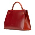Miniatyrbild 2 av 10: Pre-owned Hermès Tricolor Box Calf Kelly Sellier 32 Brown
