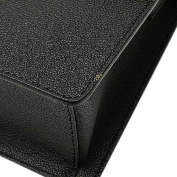 Pre-owned Versace Leather La Medusa Top Handle Flap Black