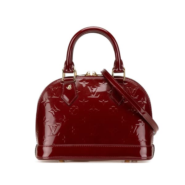 Pre-owned Louis Vuitton Monogram Vernis Alma BB Red