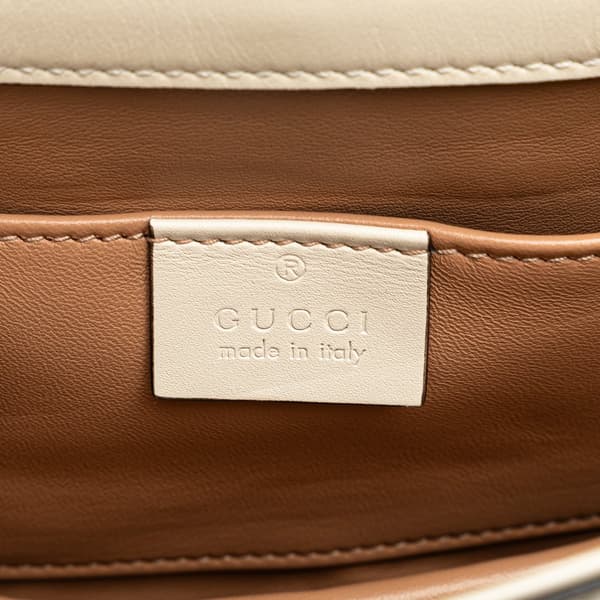 Pre-owned Gucci Mini Queen Margaret Broadway Leather Satchel White