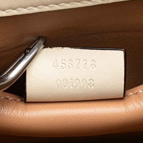Pre-owned Gucci Mini Queen Margaret Broadway Leather Satchel White