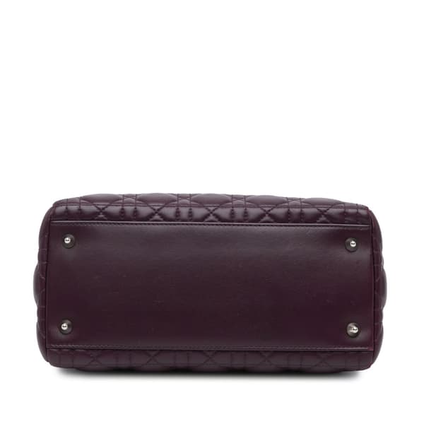 Pre-owned Dior Medium Lambskin Cannage Lady Dior Purple