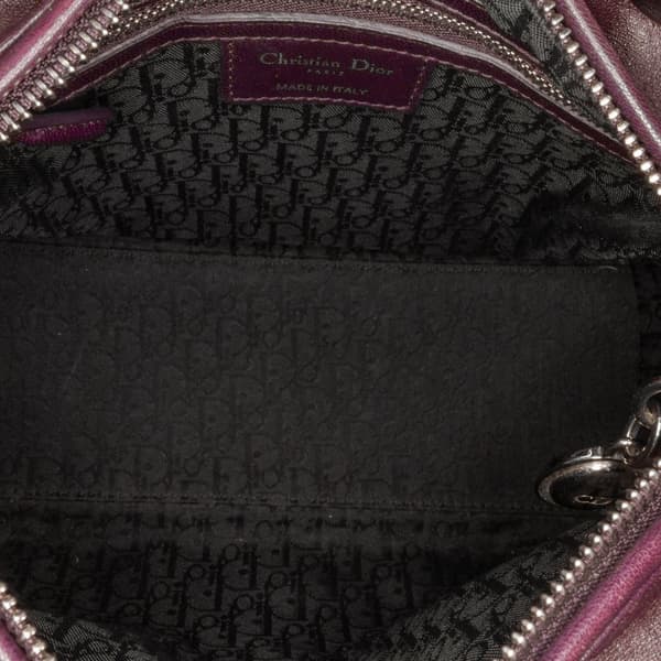 Pre-owned Dior Medium Lambskin Cannage Lady Dior Purple