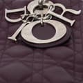 Miniatyrbild 7 av 10: Pre-owned Dior Medium Lambskin Cannage Lady Dior Purple
